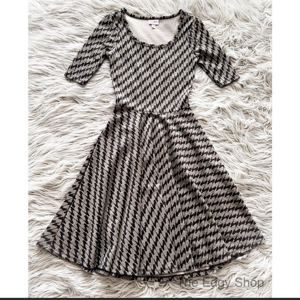 LuLaRoe | Elegant Nicole Dress Houndstooth BNWOT O